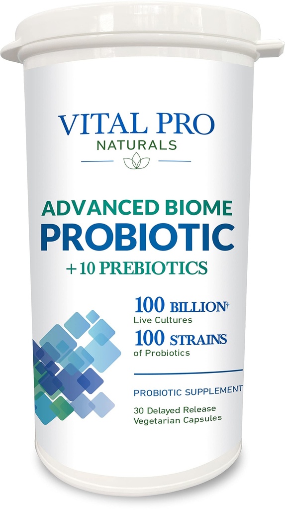 Vital Pro Naturals - Avancerad Biome Probiotic Plus Prebiotika 30 kapslar