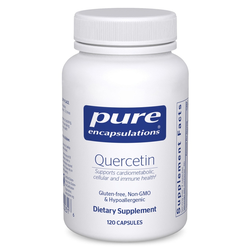 Pure Encapsulations Quercetin - 500 mg - Immune Support, Cellular Health & Heart Health - Antioxidant Supplement - Gluten Free & Non-GMO - 120 kapslar
