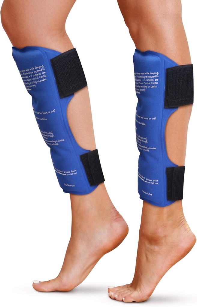 Shin Splint Ice Packs, HSA och FSA Eligible Reusable Hot and Cold Therapy Wrap | Leg or Calf Pain Relief | Advanced Soft Gel Technology | Frysbar och Microwavable | Körskador & Återhämtning