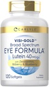 Carlyle Eye Health Supplement | 120 Softgels | med Lutein 40mg, Zeaxanthin, Bilberry och Blueberry | Bred Spectrum Eye Support Vitamins | Non-GMO, Gluten Free Formula