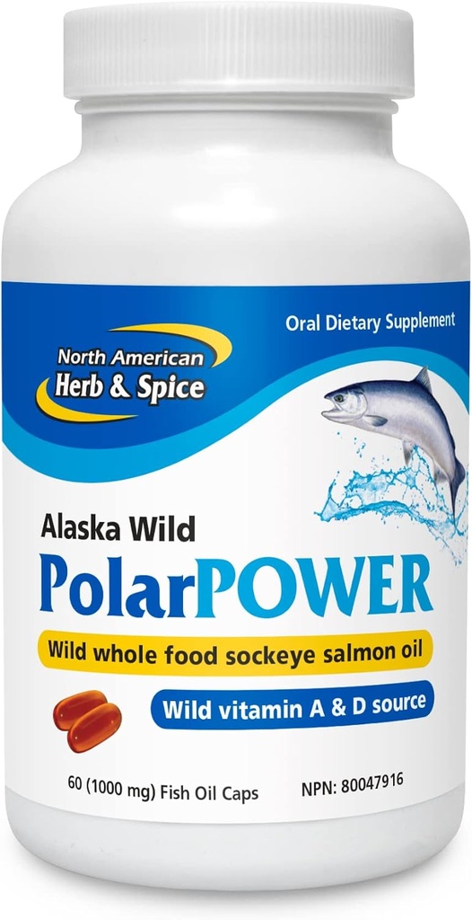 North American Herb och Spice, Polar Power Gel-Capsules, 60-Fish Oil Caps.