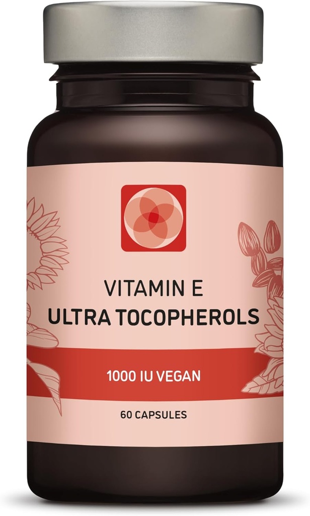 Vitamin E 1000 IU Ultra Tocopherol 450mg Vitamin E Vegan - Alla 4 Tocopherols - Alpha Tocopherol + Beta Tocopherol + Gamma Tocopherol + Delta Tocopherol - Unique d Alpha (180)