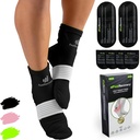 Ice Pack Socks for Feet Coolers - Återanvändbar Hot & Cold Therapy Socks w / Compression Straps - Cold Gel Pack för Neuropathy, Foot Pain, Plantar Fasciitis & Sprains (Black, L / XL)