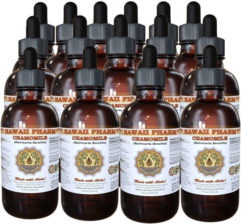 Chamomile Liquid Extract, Organic Chamomile (Matricaria Recutita) Tinktur Supplement 15x4 oz