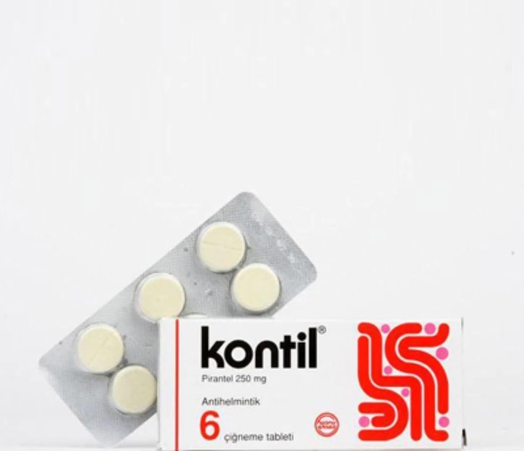 Kontil 6 tabletter 250 mg PYRANTEL PAMOATE snabbt och eliminerar enkelt Pinworm Infection | för vuxna och barn |