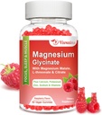 Magnesium Glycinate Gummies 600 mg, Magnesium Gummies för vuxna och barn, stöd för avkoppling och muskel, 60 hallon smaksatta gummies