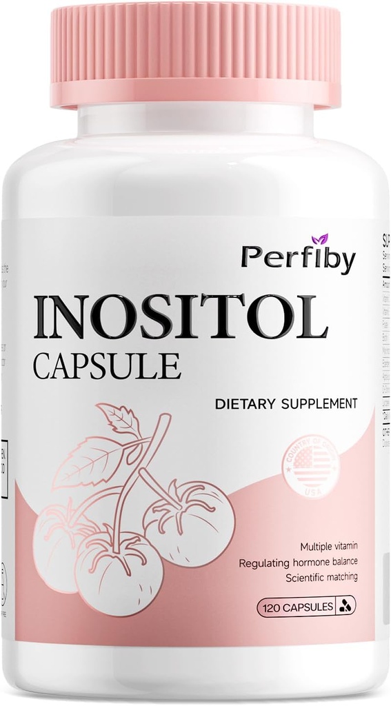 Inositol Supplement, Myo-Inositol & D-Chiro Capsules med Folate, Vitamin D, Regulera Menstrual Cycle & Ovarian Support - 120 greve, 60-dagars leverans