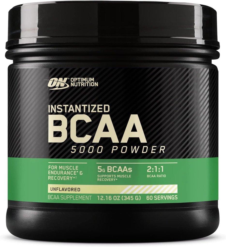 Optimum Nutrition Instantized BCAA 5000mg Powder, Unflavored, Keto Friendly, 60 portioner
