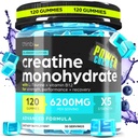 Kreatinmonohydrat Gummies Komplex 6200mg för Män & Kvinnor - 120 Gummies Avancerad Formel W / L-Taurin + Vitamin B12 för muskelstyrka, muskelbyggare, energiboost, Pre-Workout Supplement - Thinbi