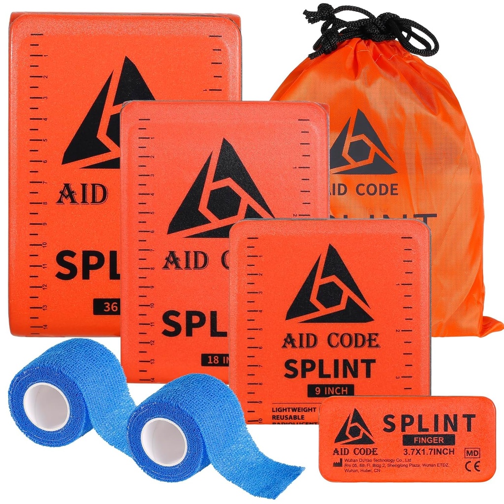 Första hjälpen Splint 36 "X 4.3",Emergency Splint Kit för arm Leg Broken Bones Fracture, idealisk för sport, hem, första hjälpen Refill och husdjur (4 pack combo)