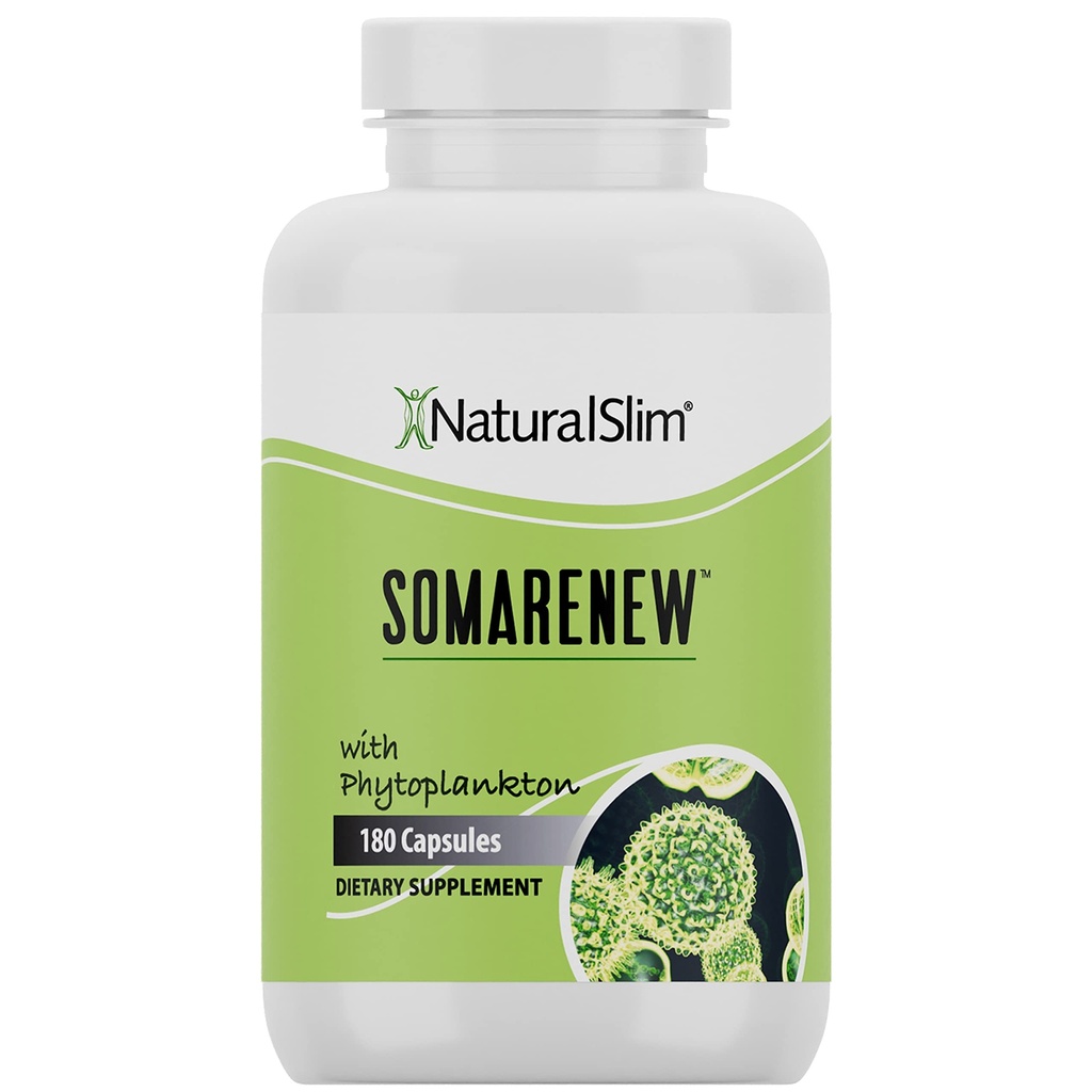 Somarenew Metabolism Booster, Gut Cleanse, Energy Support & Full Body Cleanse Supplement med Marine Phytoplankton (Omega 3) & Black Fulvic Acid Superfood - 180 Vegetable Capsules