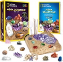 NATIONAL GEOGRAPHIC Mega Gemstone Dig Kit - Dig Up 15 Real Gemstones och Kristaller, Science Kit för barn, Gem Digging Kit, Gift för flickor och pojkar, Mining Kit, Rock Collection