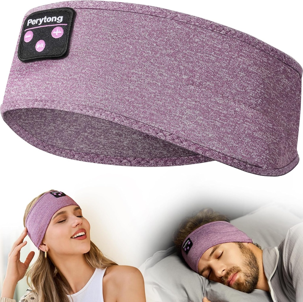 Perytong Bluetooth Headband med trådlösa sovande öronproppar för Side Sleepers, Workout, Running, Insomnia, Travel, Yoga