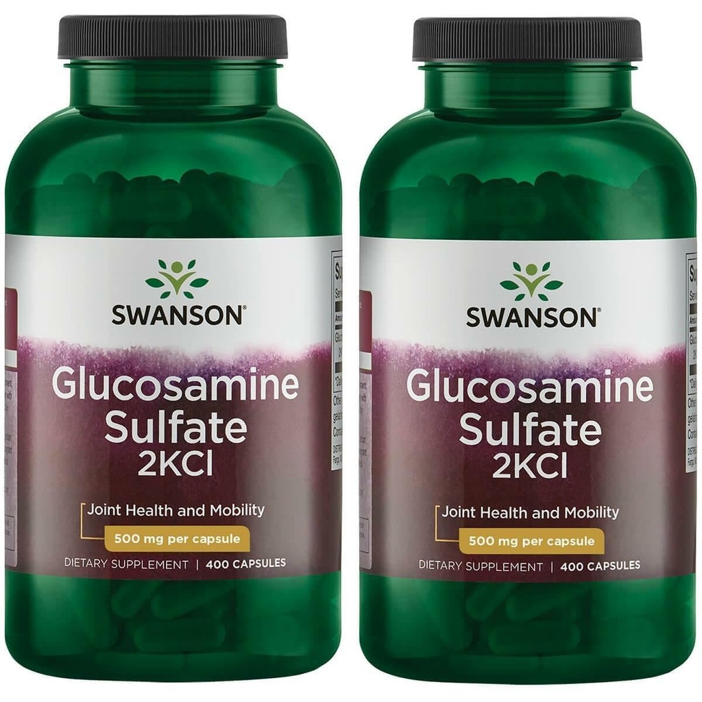 Swanson Glukosamin Sulfat 2Kcl 500 mg 400 Caps (2 Pack)