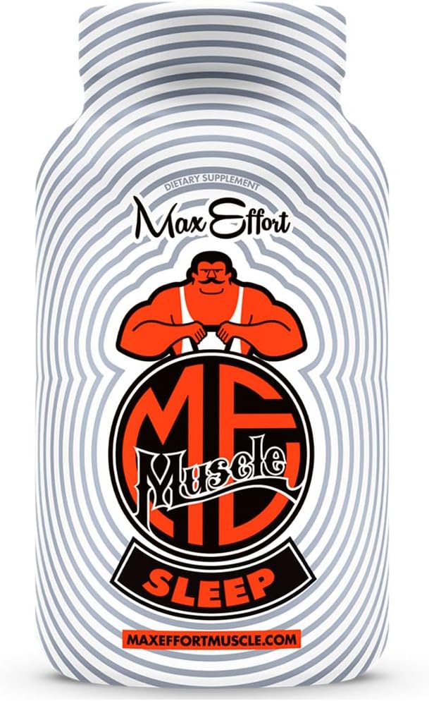 Max Effort Sleep, Sleep Support Supplement för vuxna med 95 MG Magnesium Citrate, 200 MG L Theanine och 3 MG Melatonin, kvalitetssömnformel med inga Groggy biverkningar, 60 kapslar, 30 portioner