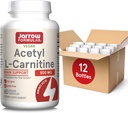 Jarrow Formulas Acetyl L-Carnitine 500 mg, Dietary Supplement, Amino Acid Support for Brain Health and Antioxidants, 60 Veggie Capsules, 60 Day Supply(Pack of 12)