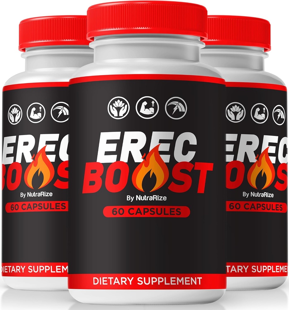 NutraRize (3 Pack) ErecBoost, ErecBoost Pills för Män, Officiell ErecBoost Original Male Capsules för energi och övergripande hälsa, ErecBoost Pastillas, ErecBoost En Capsulas (180 kapslar)