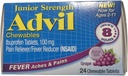 Advil Junior Chewable Ibuprofen tabletter, Grape 100mg, 24 tabletter varje (Pack of 4)