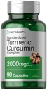 Horbäach Turmeric Curcumin Supplement 2000mg | 90 kapslar | Komplex med Black Pepper | Non-GMO, Gluten Free