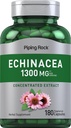 Piping Rock Echinacea Extract Capsules 1300mg | 180 greve | Herbal Supplement | Vegetarian, Gluten Free, Non-GMO