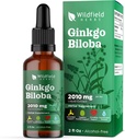 Ginkgo Biloba Extract Drops Liquid 2000mg (Ginkgo biloba L.) Herbal Supplement Absorbs Bättre än kapslar, 1 månad Supply, 84 portioner, alkoholfri tinktur - 2 Oz, Pack av 1