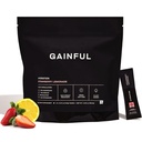 Gainful Hydration Powder Packets, koffeinfritt med Key Electrolytes Magnesium och natrium, energistöd, låg socker, jordgubbslemonad, 21 Sticks