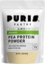 PURIS Organic Pea Protein Powder - USDA Organic Vegan Protein | 27g Plant Protein Per Servering | Non-GMO Gluten-Free Soy-Free | Clean Label | Smooth Taste | Idealisk för Shakes, Smoothies, Baking | 2 lb