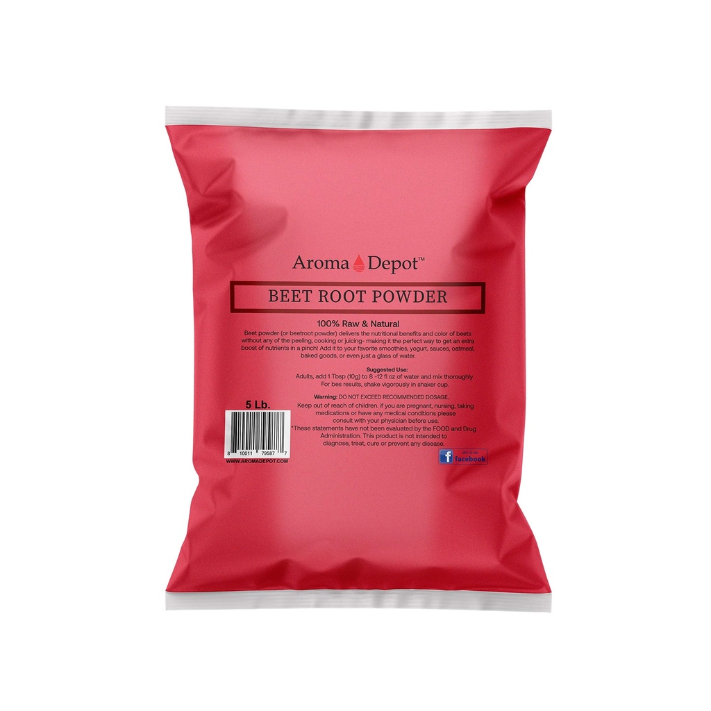 Beet Root Powder 5 lb. av Aroma Depot Raw & Non-GMO I Vegan & Gluten Free I Nitric Oxide Booster I Booster I Boost Stamina och ökar energi Immune System Booster I 100% Naturlig