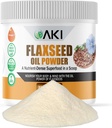 AKI Flaxseed Oil Powder - Förpackad med essentiella näringsämnen som Omega-3 fettsyror, Fiber och Lignans - fri från artificiella tillsatser, tillverkade med ideala kvalitetsingredienser (5.30oz / 150g)