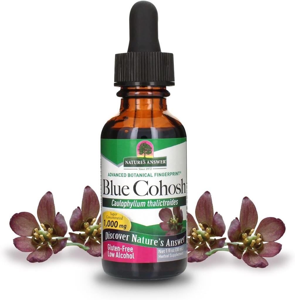 Naturens svar Blue Cohosh Root med organisk alkohol, 1-Fluid Ounce