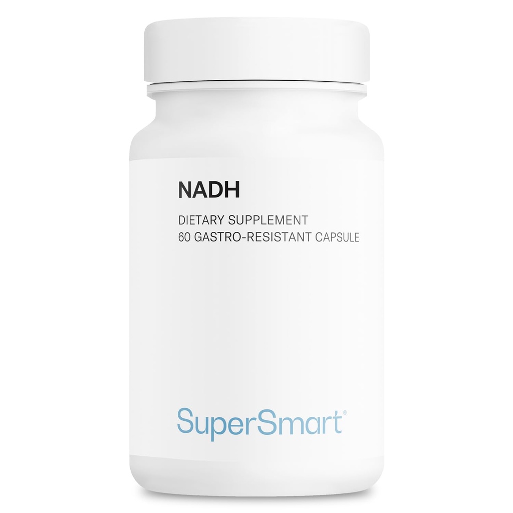 Supersmart - NADH 5mg per dag (Reduced Nicotinamide Adenine Dinucleotide) - NADH Supplement - Energy Pills | Non-GMO & Gluten Free - 60 Försenade Release Capsules