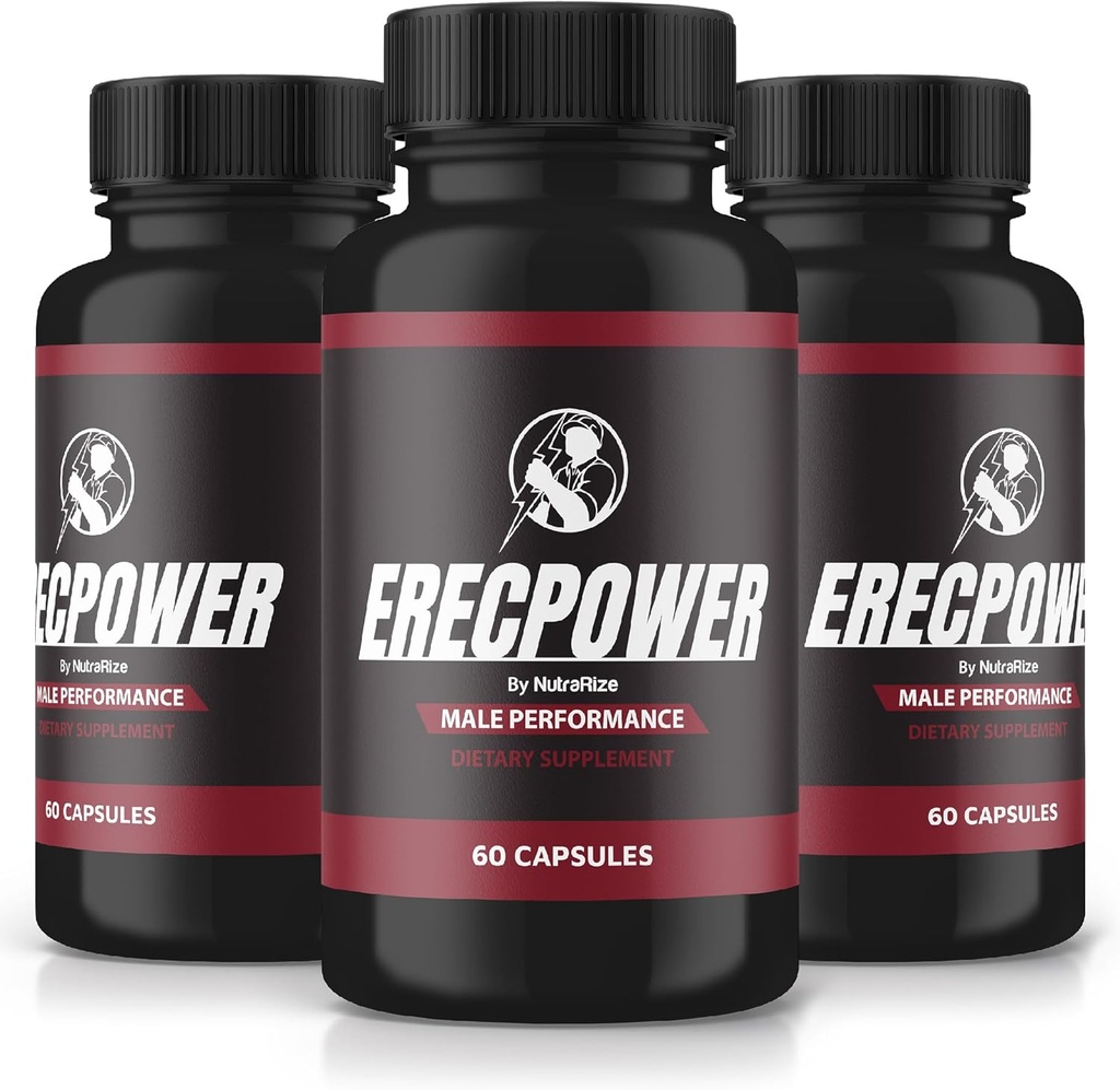 (3 Pack) ErecPower för män, Officiella ErecPower Pills, All Natural Male Supplement, kapsel för att öka energi och övergripande hälsa, Erec Power Support för Peak Performance, Vitamin, Review (180 kapslar)