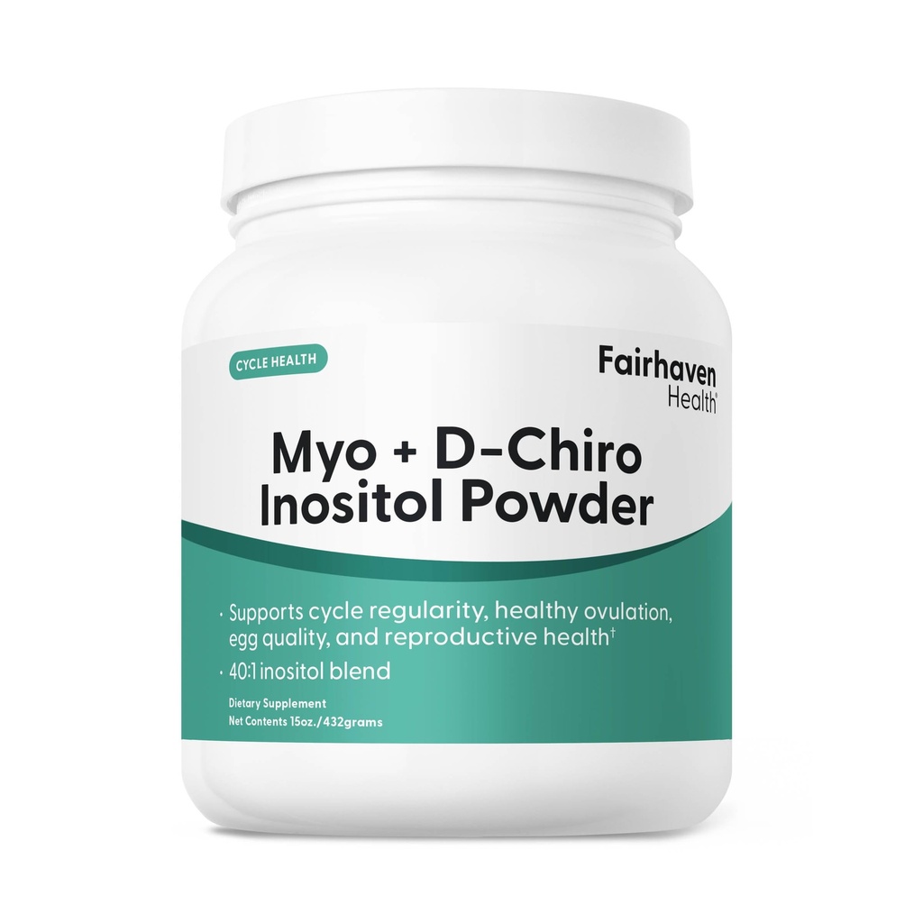 Fairhaven Health Myo-Inositol and D-Chiro Inositol Powder | 40:1 Ratio | Healthy Ovarian & Hormone Balance for Women* | Premium Vegan Supplement for Women | Non-GMO | 180 Servings