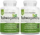 Herbal Nutrition Organic Ashwagandha 1300mg Max Strength, Two Bottle Pack, 120 Capsules Plus Black Pepper för biotillgänglighet