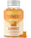 Gummies for Adults (60 Count, 30-Day Supply) - Turmeric Curcumin Supplement Gummies w / Black Pepper för gemensamt stöd * - Ginger smaksatt, icke-GMO, Vegan, Gluten-Free Joint Supplement