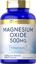 Carlyle Magnesium Oxide 500mg | 120 kapslar | Premium kvalitet | Non-GMO och Gluten fri tillägg