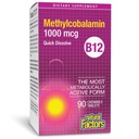 Naturliga faktorer, vitamin B12 Methylcobalamin 1000 mcg, Tuggbart stöd för energi och immunhälsa, vegetarisk, glutenfri, 90 tabletter (90 portioner)