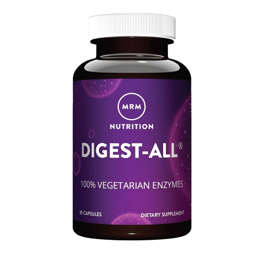 MRM Nutrition Digest-All | Digestive Enzymes | Förbättrad matsmältning och absorption | Lactase + Amylase + Lipase | Kan hjälpa till med uppblåsthet och gas | 100% Vegetarian | Gluten-Free | 15 portioner