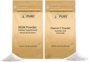 PURE ORIGINAL INGREDIENTS Vitamin C Powder & Methylsulfonylmetan MSM Powder Bundle, (2 lb) Alltid ren, kosttillskott