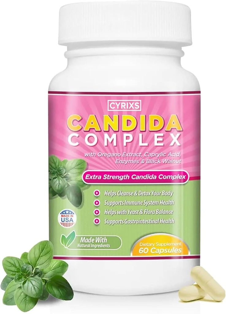 Candida Complex | Boost Your Immune System | All Natural Gut Cleanse med örter, antifungaler, enzymer och probiotika | Eliminerar Candida | Förhindrar återfall