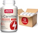 Jarrow Formulas L-Carnitine 500 mg, kosttillskott, stöd för cellulär energiproduktion, 50 Veggie Capsules, 50 Day Supply Daily (Pack of 12)