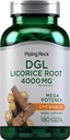 Piping Rock DGL Licorice Chewable Tablets 4000mg | 180 greve | Mega Potency Deglycyrrrhizinated | Herbal Extract Supplement | Vegetarisk, icke-GMO