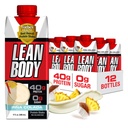Lean Body Ready-to-Drink Pina Colada Protein Shake, 40g Protein, Whey Blend, 0 Sugar, Gluten Free, 22 Vitaminer & Minerals, 17 Fl Oz (Pack av 12)