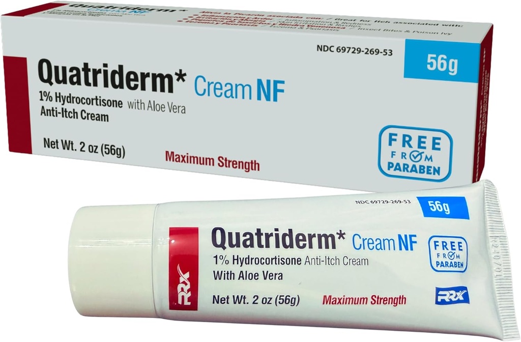 NF Extra Strength 1% Hydrokortison, med Aloe Vera, Paraben-Free, Anti-Itch Cream, Skin Rash, Används för olika hudförhållanden - Innehåller 2 oz Tube