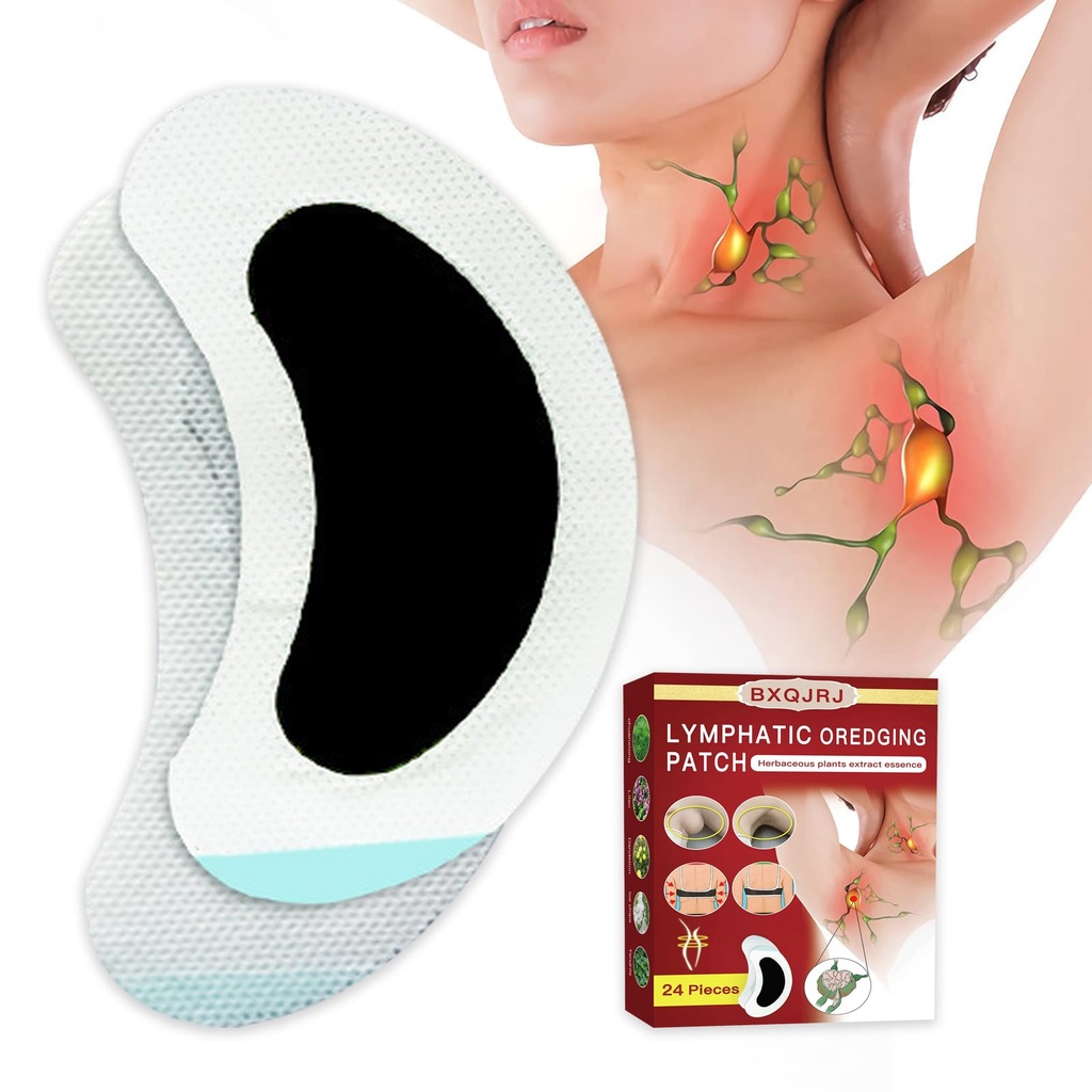 24Pcs/Box Herbal Lymph Nodes Patch,Lymphatic Drainage Patch/Patches, Herbal Lymphatic Drainage Care Patch, Neck Lymph Nodes Patch, Lymphatic Massage för män och kvinnor