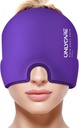ONLYCARE Migraine Relief Cap, Soothing Headache Hat, uppgraderad Odorless Gel Ice Head Wrap, Hot and Cold Therapy, Headache Ice Pack för spänning och stress (Purple)