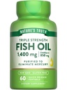 Naturens Sanning Triple Strength Fish Oil 1400 mg | 850 mg Omega-3 | 60 Softgels | Non-GMO & Gluten Free