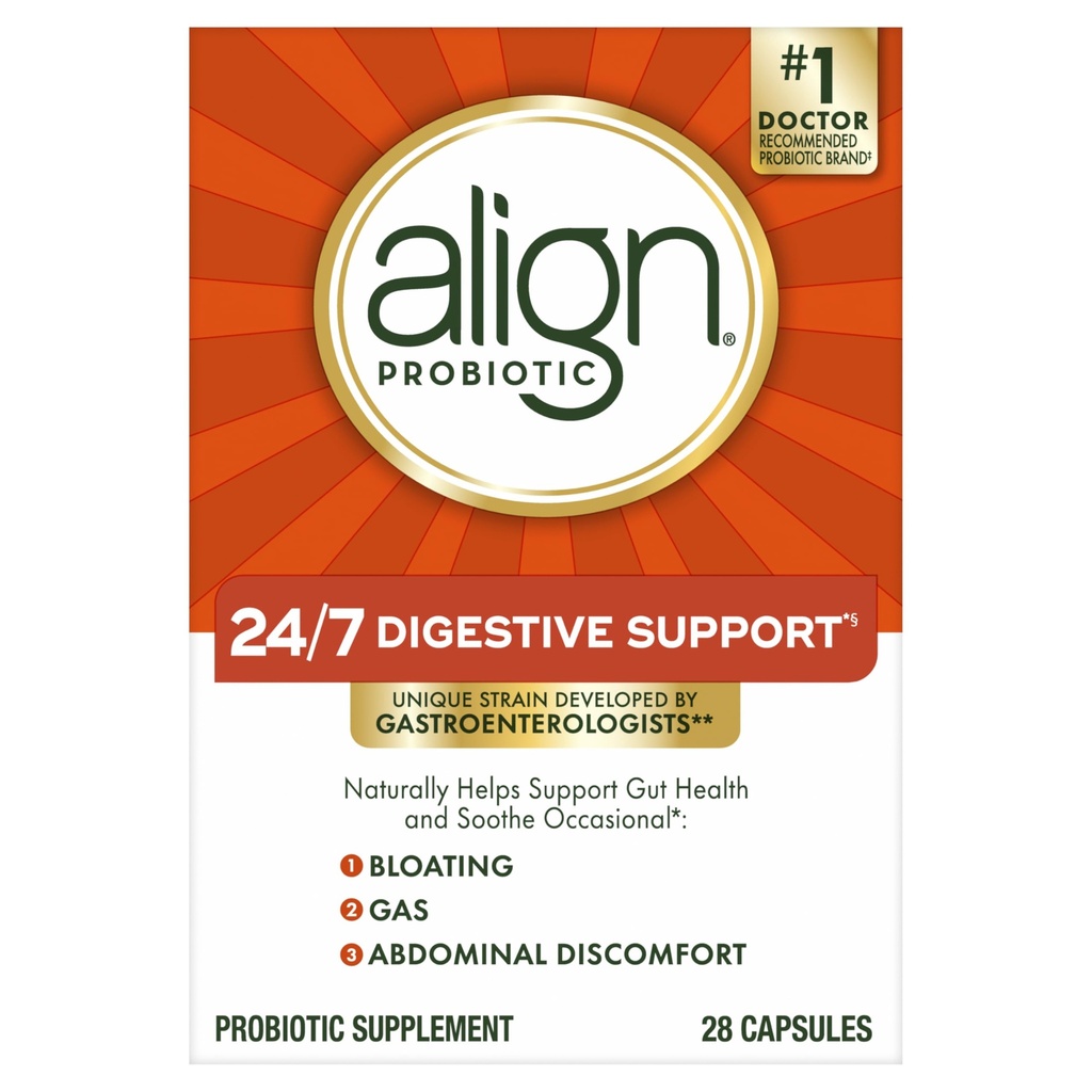 Align Probiotic, Probiotics for Women and Men, Daily Probiotic Supplement for Digestive Health*, #1 Rekommenderad Probiotic av läkare och gastroenterologer, 28 kapslar