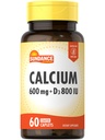 Sundance Calcium 600mg med D3 | 60 Caplets | Vegetarisk, icke-GMO och Gluten fri tillägg