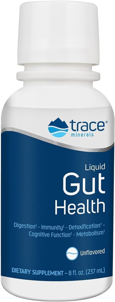 Trace Minerals Gut Health - Stöd för Gut Lining, Healthy Digestion, Immune System Function - Digestive Health Supplement med Humic & Fulvic Acid - Unflavored, 8 fl oz (cirka 47 portioner)
